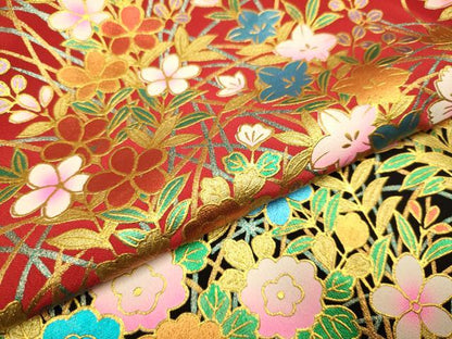 平和屋本店●お引きずり・お引き摺り・引き振袖　和装　結婚式　舞妓　芸妓　芸者　衣装　草花文　金彩　逸品　DABJ6773du