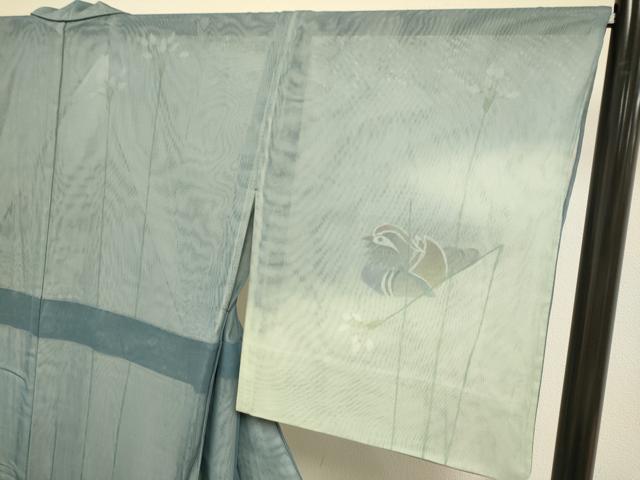 平和屋着物▽訪問着　無双　紗袷　紗×紗　鴛鴦花文　暈し染め　金彩　銀座越後屋扱い　正絹　逸品　DABJ6888du