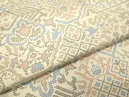 平和屋着物●本場大島紬　白大島　7マルキ　洋花文　正絹　逸品　DABJ6903du