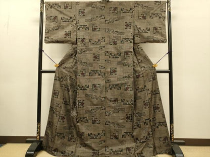 平和屋着物●本場大島紬　9マルキ　吉祥花文　正絹　逸品　DABJ6905du