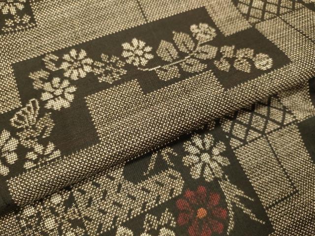 平和屋着物●本場大島紬　9マルキ　吉祥花文　正絹　逸品　DABJ6905du