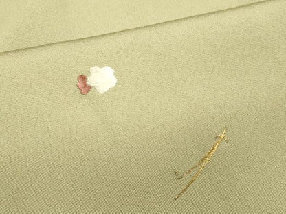 平和屋着物●訪問着　駒刺繍　総刺繍　草花文　金糸　正絹　逸品　DABJ6906du