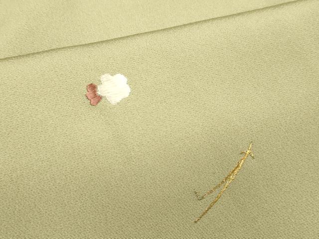 平和屋着物●訪問着　駒刺繍　総刺繍　草花文　金糸　正絹　逸品　DABJ6906du