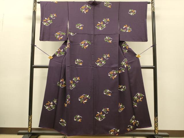 平和屋着物●上質な小紋　南天文　正絹　逸品　DABJ6917du