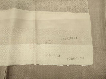 平和屋着物●江戸小紋　毛万筋　煤竹色×白茶色　反端付き　正絹　逸品　DABJ6923du