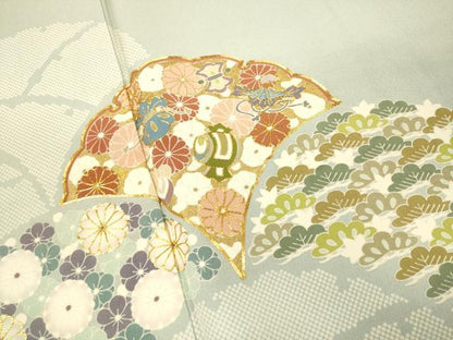 平和屋着物●豪華色留袖　作家物　駒刺繍　宝尽くし花文　金彩　正絹　逸品　DABJ6929du