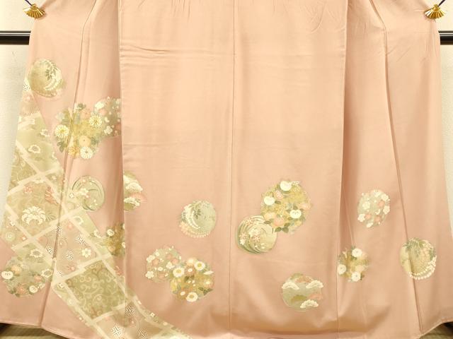 平和屋着物●豪華色留袖　駒刺繍　草花丸文　金彩　正絹　逸品　DABJ6931du