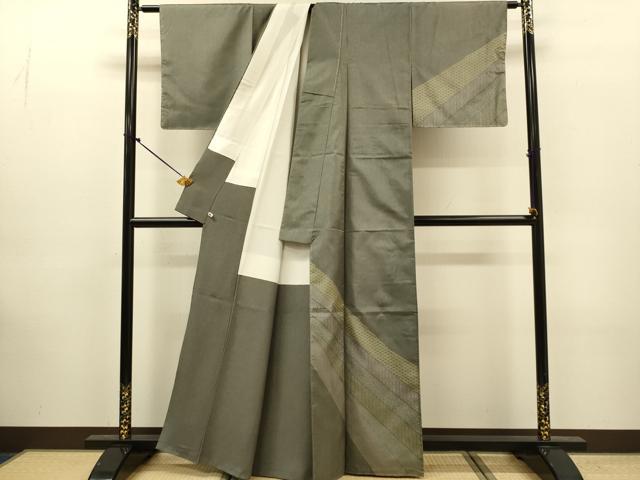 平和屋着物●本場縞大島紬　訪問着　吉祥花文　さが美扱い　反端付き　正絹　逸品　未使用　DABJ6938du