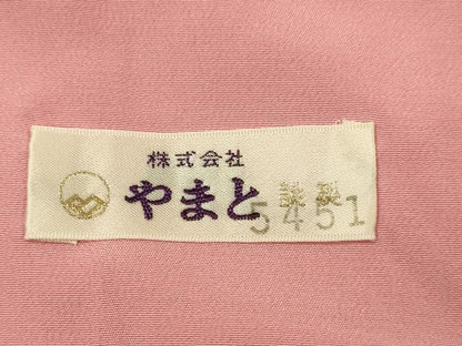 平和屋着物●上質な色無地　七宝地紋　薄紅色　やまと誂製　正絹　逸品　DABJ6944du