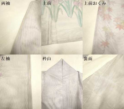 平和屋着物▽訪問着　無双　紗袷　紗×紗　源氏港人物花文　暈し染め　金彩　正絹　逸品　DABJ6945du