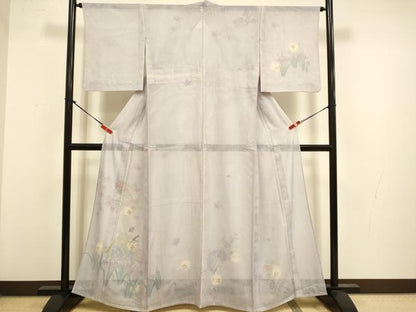 平和屋着物▽訪問着　無双　紗袷　紗×紗　源氏港人物花文　暈し染め　金彩　正絹　逸品　DABJ6945du