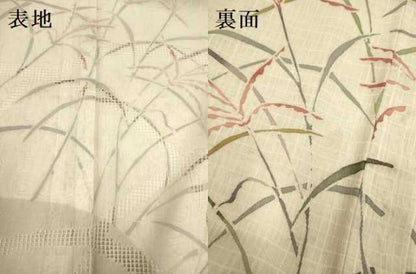 平和屋着物▽訪問着　無双　紗袷　紗×紗　草葉文　正絹　逸品　DABJ6953du