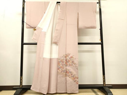 平和屋着物▼中国三大刺繍　スワトウ刺繍　汕頭刺繍　総刺繍　色留袖　流水籬花文　暈し染　正絹　逸品　DABJ7003fe