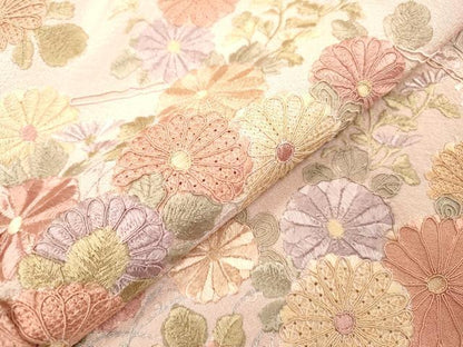 平和屋着物▼中国三大刺繍　スワトウ刺繍　汕頭刺繍　総刺繍　色留袖　流水籬花文　暈し染　正絹　逸品　DABJ7003fe