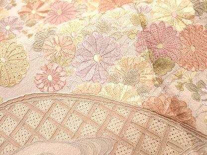 平和屋着物▼中国三大刺繍　スワトウ刺繍　汕頭刺繍　総刺繍　色留袖　流水籬花文　暈し染　正絹　逸品　DABJ7003fe