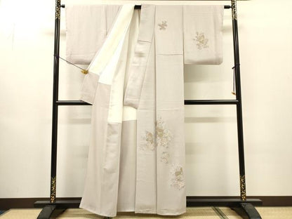 平和屋着物▼中国三大刺繍　蘇州刺繍　総刺繍　訪問着　草花　金糸　正絹　逸品　DABJ7009fe