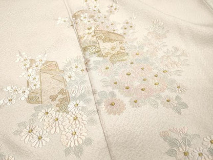 平和屋着物▼中国三大刺繍　蘇州刺繍　総刺繍　訪問着　草花　金糸　正絹　逸品　DABJ7009fe