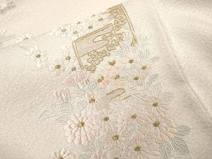 平和屋着物▼中国三大刺繍　蘇州刺繍　総刺繍　訪問着　草花　金糸　正絹　逸品　DABJ7009fe