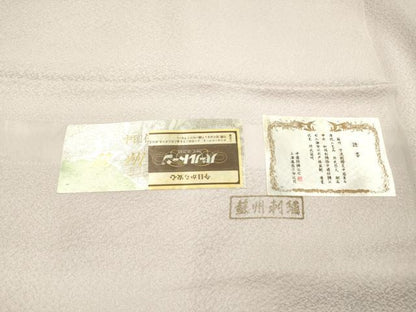 平和屋着物▼中国三大刺繍　蘇州刺繍　総刺繍　訪問着　草花　金糸　正絹　逸品　DABJ7009fe