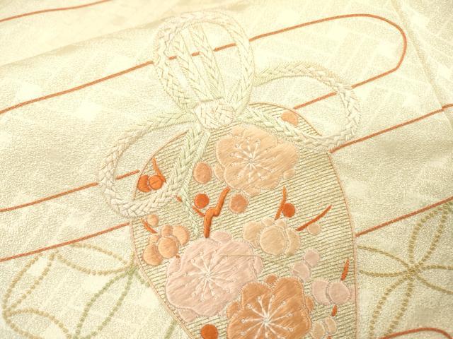 平和屋着物▼中国三大刺繍　相良刺繍　総刺繍　訪問着　駒刺繍　霞仕覆花文　金銀糸　正絹　逸品　未使用　DABJ7011fe