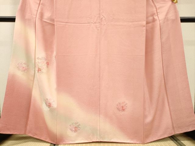 平和屋着物▼中国三大刺繍　スワトウ刺繍　汕頭刺繍　総刺繍　訪問着　雪輪花文　暈し染　正絹　逸品　DABJ7013fe