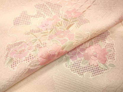 平和屋着物▼中国三大刺繍　スワトウ刺繍　汕頭刺繍　総刺繍　訪問着　雪輪花文　暈し染　正絹　逸品　DABJ7013fe