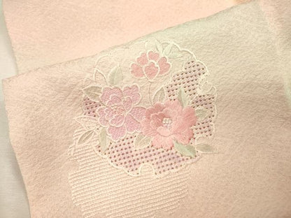 平和屋着物▼中国三大刺繍　スワトウ刺繍　汕頭刺繍　総刺繍　訪問着　雪輪花文　暈し染　正絹　逸品　DABJ7013fe