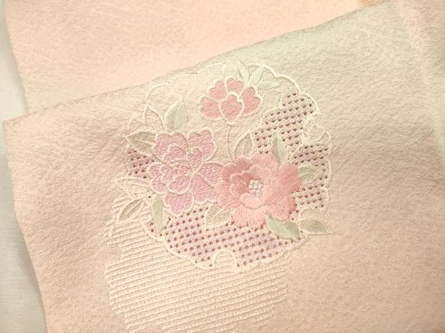 平和屋着物▼中国三大刺繍　スワトウ刺繍　汕頭刺繍　総刺繍　訪問着　雪輪花文　暈し染　正絹　逸品　DABJ7013fe