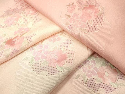 平和屋着物▼中国三大刺繍　スワトウ刺繍　汕頭刺繍　総刺繍　訪問着　雪輪花文　暈し染　正絹　逸品　DABJ7013fe