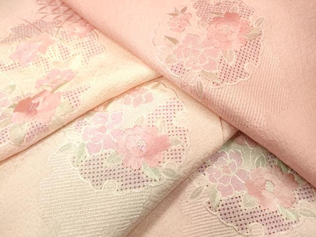 平和屋着物▼中国三大刺繍　スワトウ刺繍　汕頭刺繍　総刺繍　訪問着　雪輪花文　暈し染　正絹　逸品　DABJ7013fe