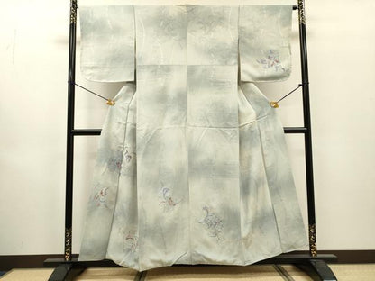 平和屋着物▼訪問着　総刺繍　唐草文　暈し染　正絹　逸品　DABJ7016fe