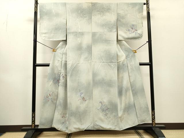 平和屋着物▼訪問着　総刺繍　唐草文　暈し染　正絹　逸品　DABJ7016fe
