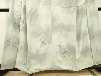 平和屋着物▼訪問着　総刺繍　唐草文　暈し染　正絹　逸品　DABJ7016fe