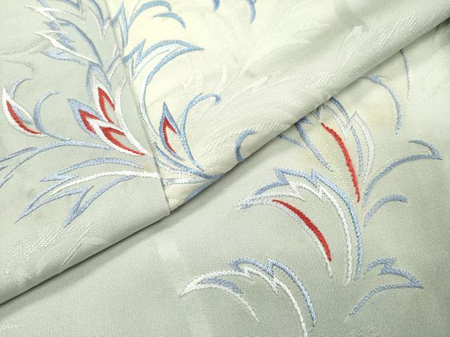 平和屋着物▼訪問着　総刺繍　唐草文　暈し染　正絹　逸品　DABJ7016fe