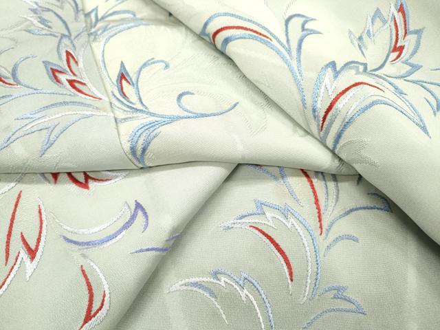平和屋着物▼訪問着　総刺繍　唐草文　暈し染　正絹　逸品　DABJ7016fe