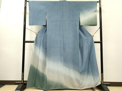 平和屋着物▼訪問着　作家物　墨流し模様染　暈し染　正絹　逸品　DABJ7017fe