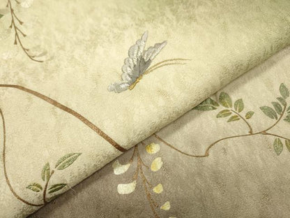 平和屋着物▼訪問着　刺繍　舞蝶花文　暈し染　金銀彩　やまと誂製　正絹　逸品　DABJ7024fe
