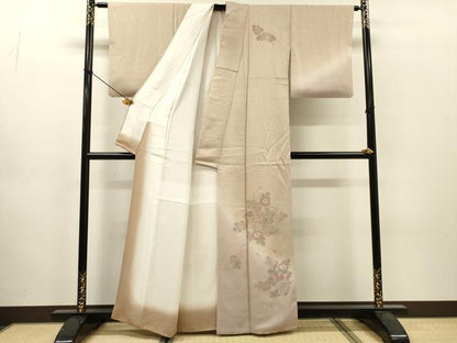 平和屋着物▼中国三大刺繍　スワトウ刺繍　汕頭刺繍　相良刺繍　総刺繍　訪問着　扇面花文　暈し染　正絹　逸品　DABJ7025fe