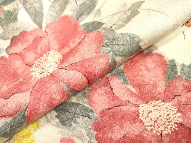 平和屋着物▼上質な小紋　草花　正絹　逸品　DABJ7034fe
