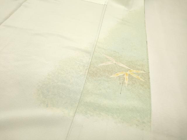 平和屋着物▼訪問着　作家物　手描き　枝花に休み鳥　暈し染　正絹　逸品　DABJ7037fe