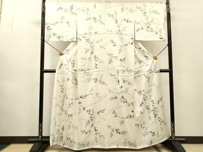 平和屋着物▼上質な小紋　手描き　南天文　正絹　逸品　DABJ7039fe