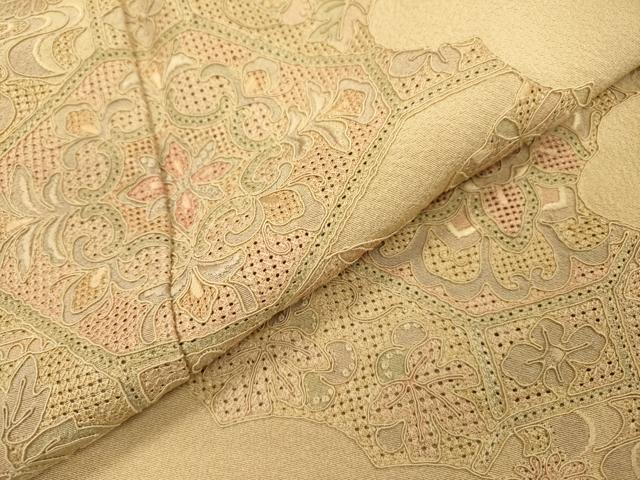平和屋着物▼中国三大刺繍　スワトウ刺繍　汕頭刺繍　総刺繍　訪問着　蜀江吉祥花文　正絹　逸品　DABJ7040fe