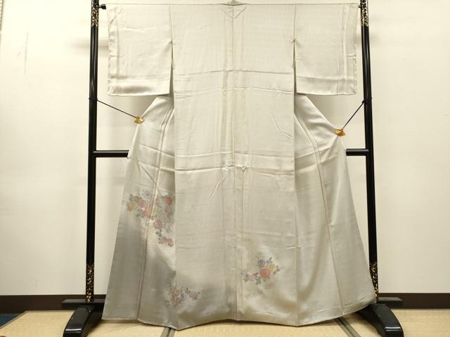平和屋着物▼中国三大刺繍　スワトウ刺繍　汕頭刺繍　相良刺繍　総刺繍　訪問着　地紙飛鶴花文　正絹　逸品　DABJ7044fe