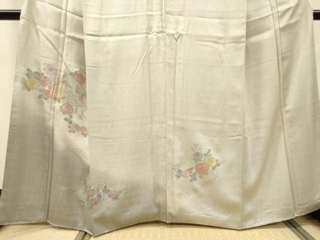 平和屋着物▼中国三大刺繍　スワトウ刺繍　汕頭刺繍　相良刺繍　総刺繍　訪問着　地紙飛鶴花文　正絹　逸品　DABJ7044fe