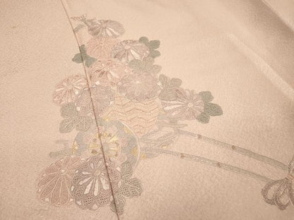 平和屋着物▼中国三大刺繍　スワトウ刺繍　汕頭刺繍　相良刺繍　総刺繍　訪問着　花車文　正絹　逸品　DABJ7047fe