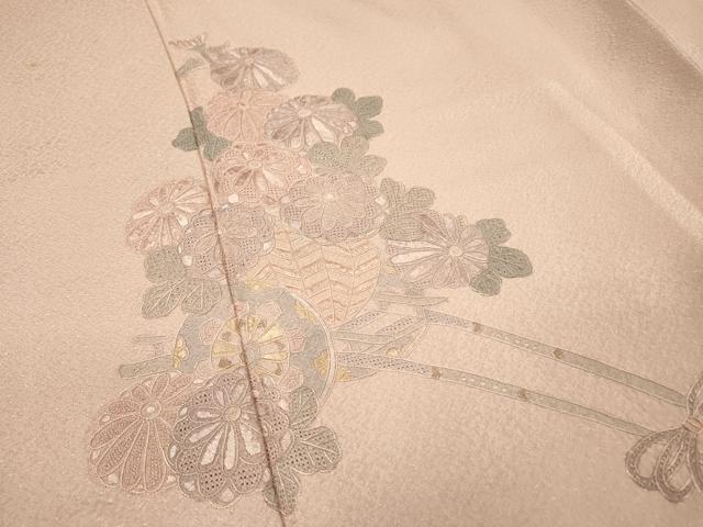 平和屋着物▼中国三大刺繍　スワトウ刺繍　汕頭刺繍　相良刺繍　総刺繍　訪問着　花車文　正絹　逸品　DABJ7047fe