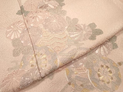 平和屋着物▼中国三大刺繍　スワトウ刺繍　汕頭刺繍　相良刺繍　総刺繍　訪問着　花車文　正絹　逸品　DABJ7047fe