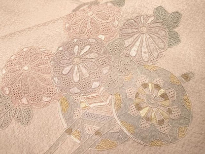 平和屋着物▼中国三大刺繍　スワトウ刺繍　汕頭刺繍　相良刺繍　総刺繍　訪問着　花車文　正絹　逸品　DABJ7047fe