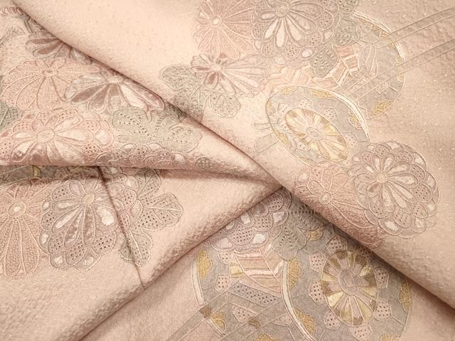 平和屋着物▼中国三大刺繍　スワトウ刺繍　汕頭刺繍　相良刺繍　総刺繍　訪問着　花車文　正絹　逸品　DABJ7047fe