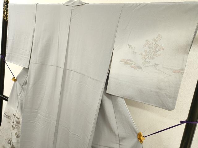 平和屋着物▼訪問着　人物風景飛鶴　暈し染　金糸　正絹　逸品　DABJ7051fe